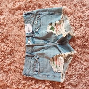 🌺Express flower embroidered jean shorts